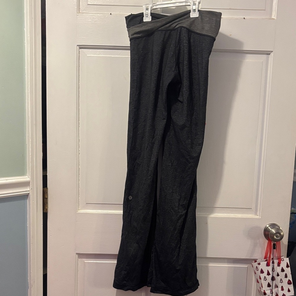 Black flare Yoga Pants with crossover waist